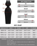 KMOLY Women's Sexy Sleeveless Cut Out Dress Crewneck Bodycon Hollow Backless Knitted Evening Cocktail Party Midi Dresses - Image 6